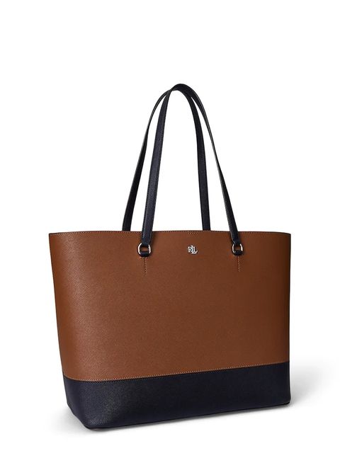 Lauren Ralph Lauren torebka skórzana kolor brązowy 431934896