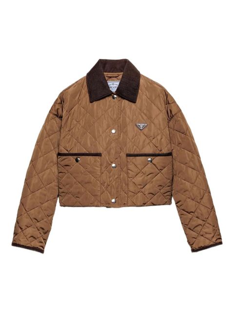 Prada quilted corduroy-collar jacket - Brown - zdjęcie produktu nr 1