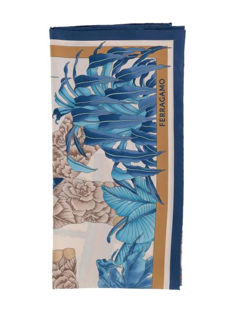 Ferragamo floral-print silk scarf - Blue - zdjęcie produktu nr 1