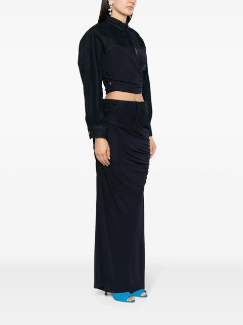 Christopher Esber Sevilla denim wrap cropped top - Blue - zdjęcie produktu nr 2