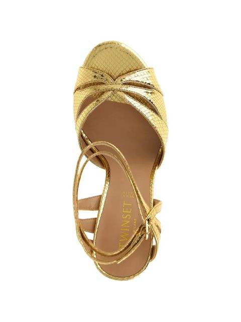 TWINSET snake-print sandals - Gold