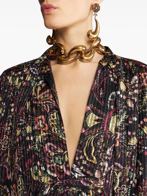 ETRO floral-print silk-blend dress - Black