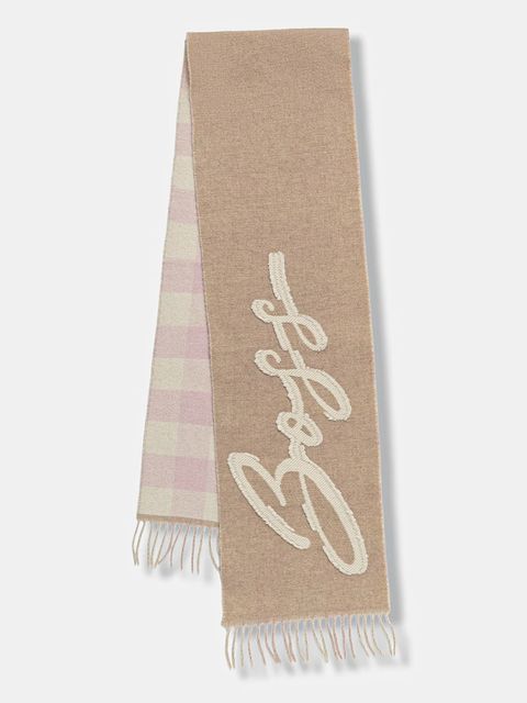 BOSS szalik z dodatkiem wełny damski kolor pomarańczowy gładki 50558654 - zdjęcie produktu nr 1