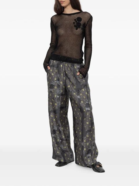 GANNI floral-pattern trousers - Grey - zdjęcie produktu nr 2