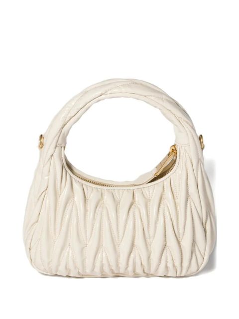 Miu Miu Wander matelassé patent leather bag - Neutrals - zdjęcie produktu nr 1