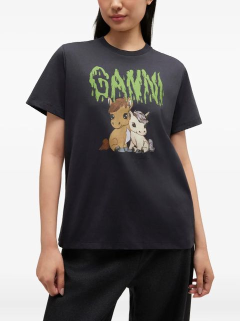 GANNI graphic-print T-shirt - Grey - zdjęcie produktu nr 2