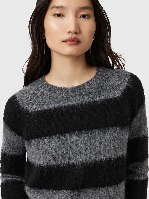 AllSaints sweter z dodatkiem wełny LOU damski kolor czarny W053KD - zdjęcie produktu nr 2