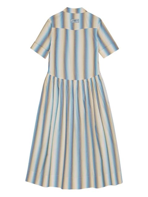 GANNI striped button-up shirt dress - Neutrals - zdjęcie produktu nr 2