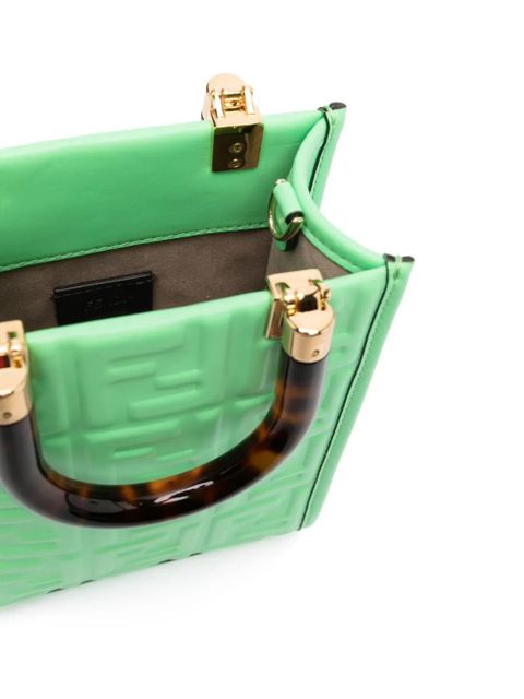 FENDI monogram-debossed tote bag - Green