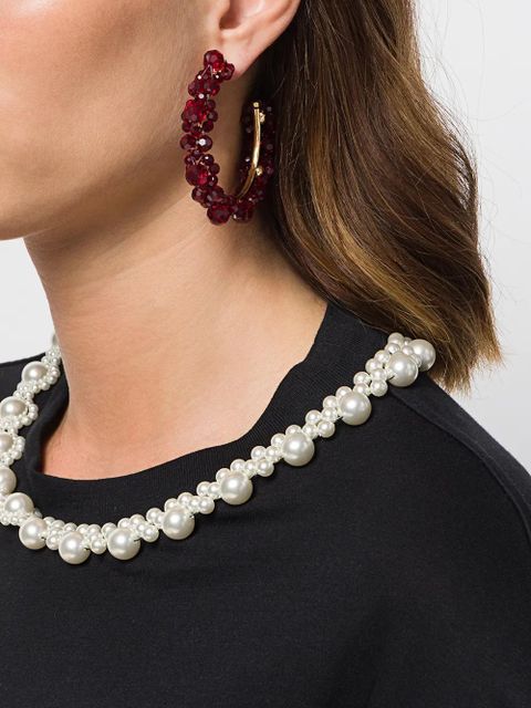 Simone Rocha crystal beaded Wiggle hoop earrings - Red - zdjęcie produktu nr 2