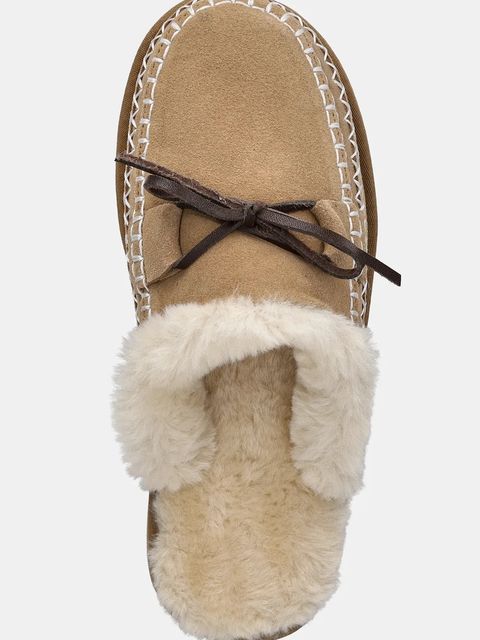 Answear.LAB kapcie zamszowe kolor brązowy