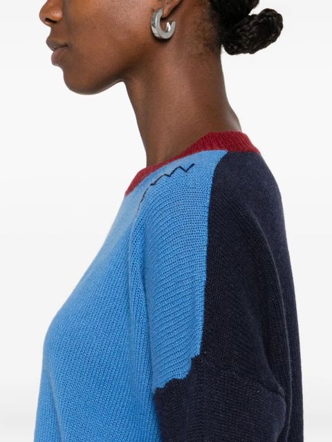 Marni colour-block cashmere sweater - Blue