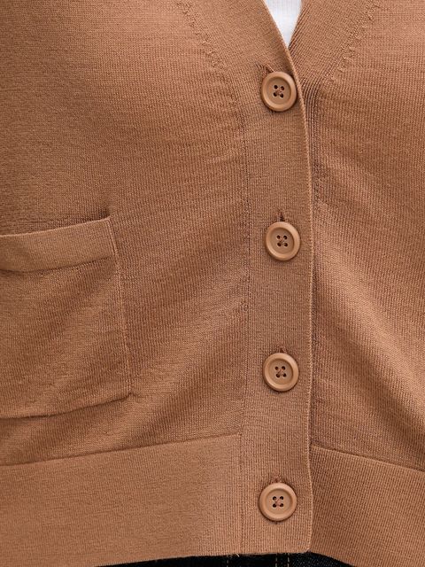 United Colors of Benetton kardigan wełniany damski kolor brązowy lekki 11AHD604R