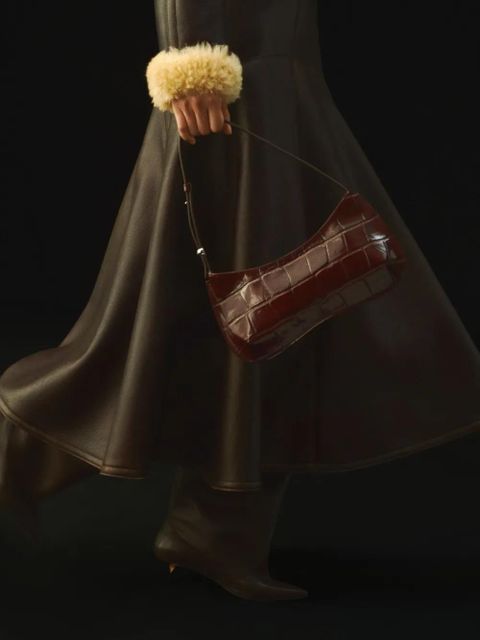 Jacquemus Le Bisou crocodile-embossed shoulder bag - Brown - zdjęcie produktu nr 2