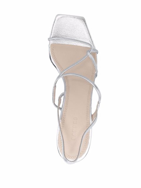 SANDRO 70mm strappy leather sandals - Silver