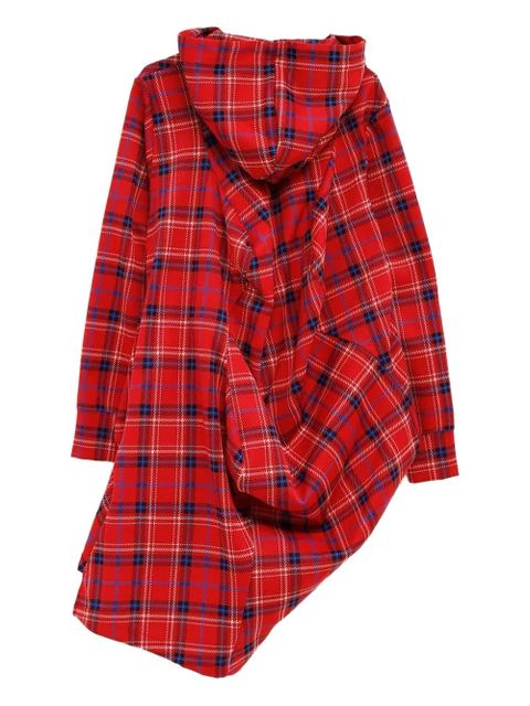 Comme Des Garçons plaid-pattern hoodie - Red - zdjęcie produktu nr 2
