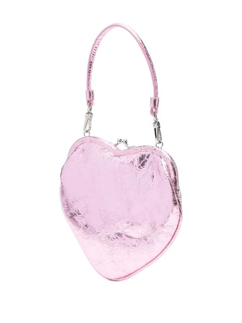 Vivienne Westwood heart-shaped metallic clutch bag - Pink