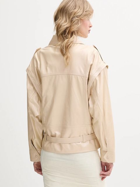 IRO kurtka skórzana kolor beżowy przejściowa WM137BOCAR