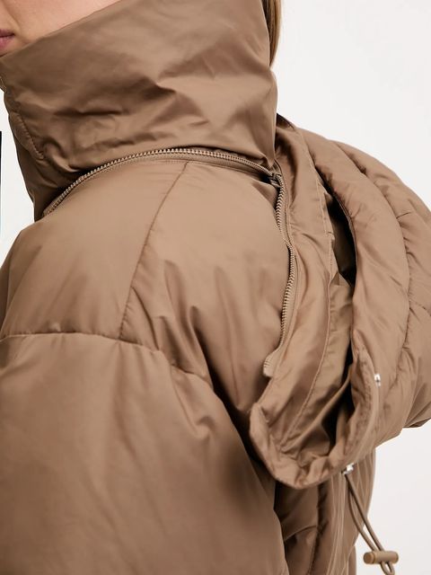 adidas by Stella McCartney kurtka ASMC Crop kolor brązowy zimowa JM3652