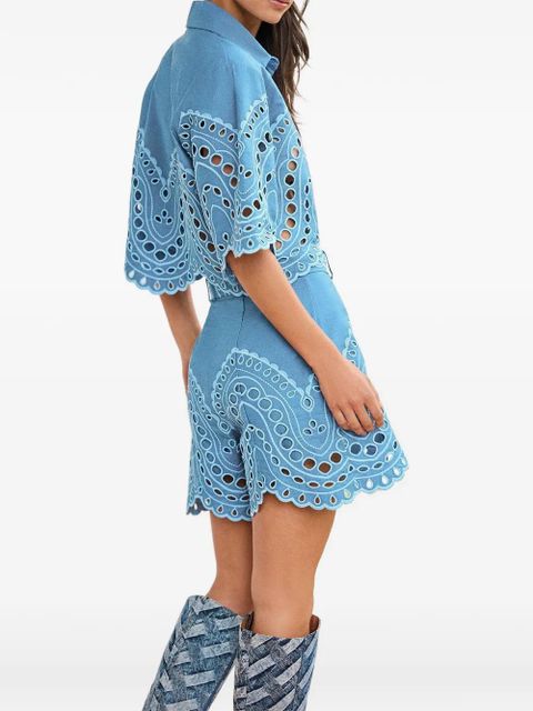 Charo Ruiz Ibiza cut-out storm blouse - Blue