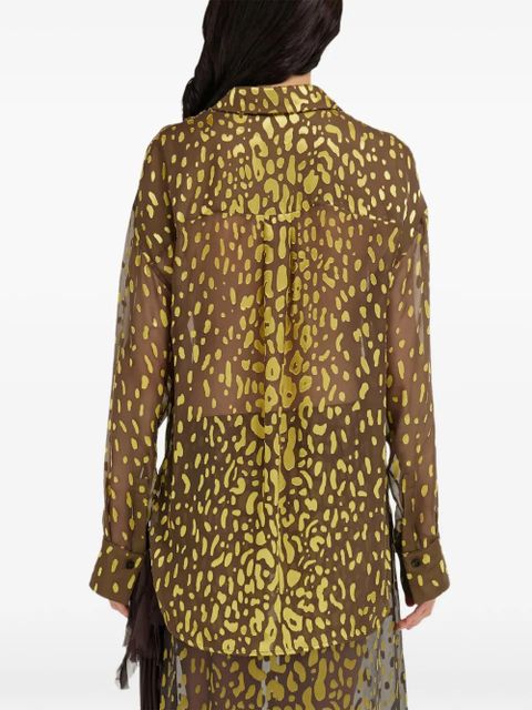 Ferragamo Devoré georgette shirt - Brown