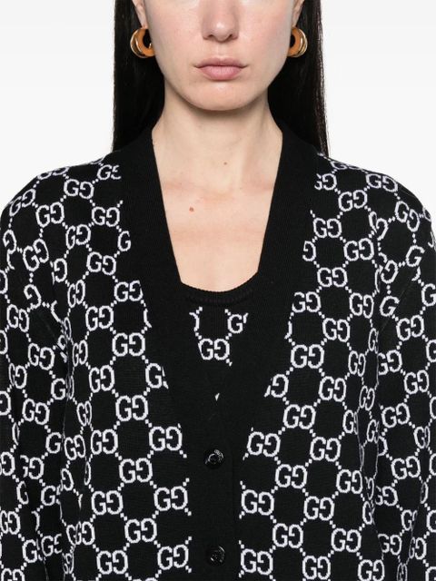 Gucci GG-jacquard reversible cardigan - Black