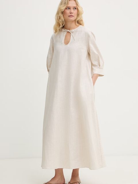 MM by Max Mara sukienka letnia z lnem MEMO - zdjęcie produktu nr 1