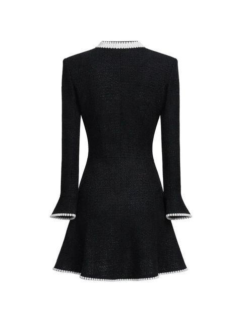 Self-Portrait knitted A-line mini dress - Black - zdjęcie produktu nr 2