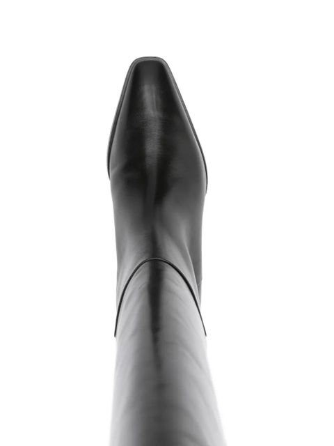 Aeyde 50mm Medea leather pointed-toe knee-high boots - Black