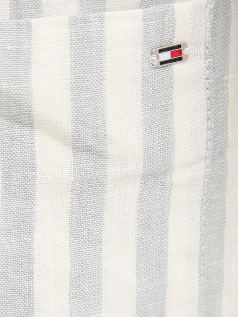 Tommy Hilfiger szorty lniane damskie kolor biały wzorzyste high waist WW0WW45773