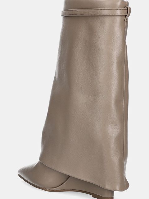 Steve Madden botki Shocker damskie kolor beżowy na koturnie 11002871