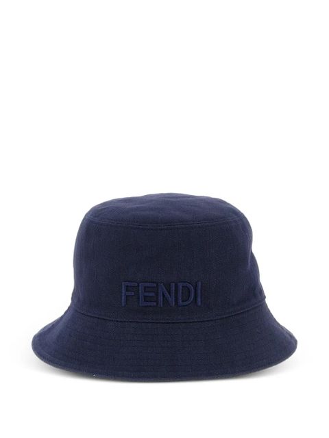 FENDI reversible logo-embroidery bucket hat - Blue - zdjęcie produktu nr 1