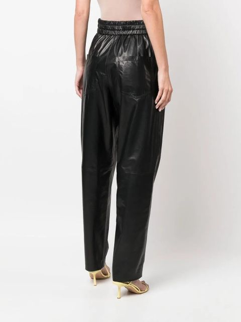 ISABEL MARANT high-waist leather trousers - Black