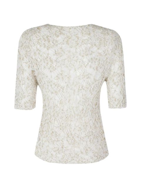 SOLOTRE Maglia Rete crochet-knit top - Neutrals - zdjęcie produktu nr 2