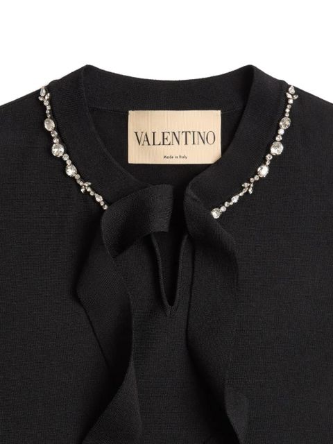 Valentino Garavani embroidered knit dress - Black
