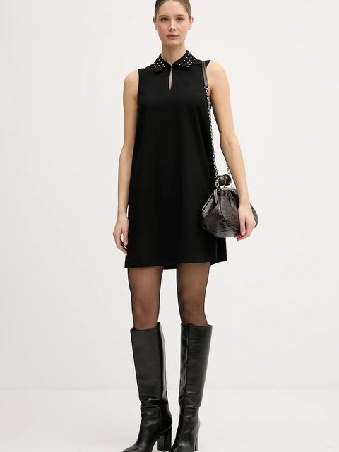 United Colors of Benetton sukienka kolor czarny mini prosta 4E6QDV0C0 - zdjęcie produktu nr 2