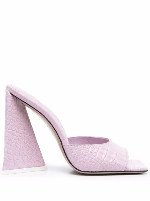 The Attico crocodile-effect leather sandals - Pink - zdjęcie produktu nr 1