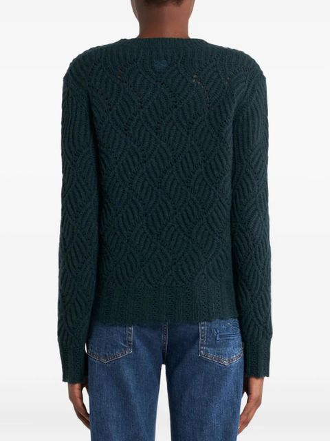 ETRO perforated pattern cashmere sweater - Green