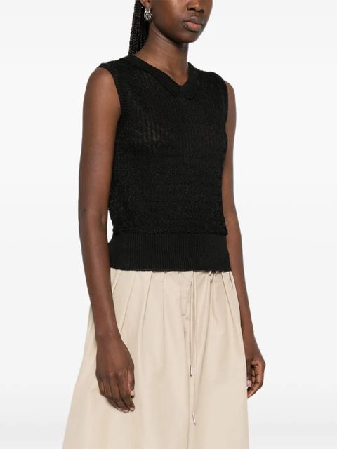 Maison Margiela crew-neck sleeveless vest - Black - zdjęcie produktu nr 2