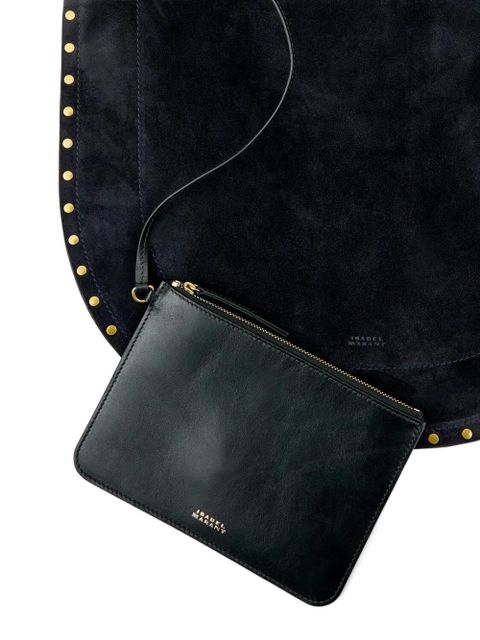 ISABEL MARANT Oskon studded suede shoulder bag - Black