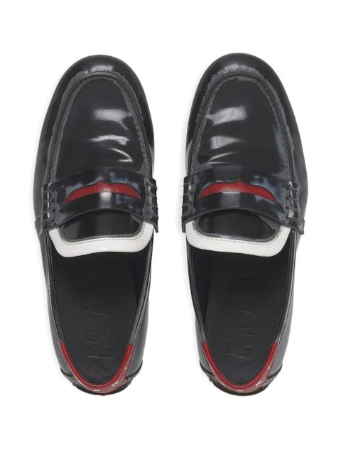 Marni penny-strap leather loafers - Black