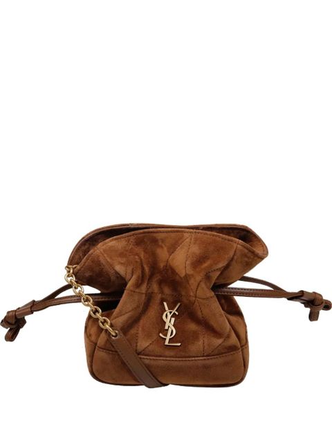 Saint Laurent quilted suede cross body bag - Brown - zdjęcie produktu nr 1