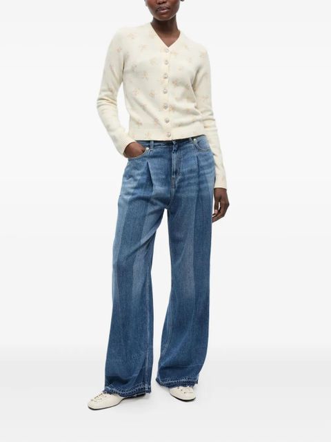 GANNI floral cardigan - Neutrals