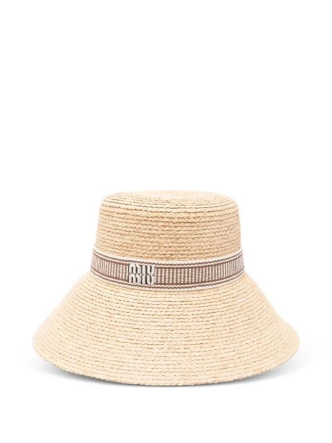 Miu Miu ribbon straw hat - Neutrals - zdjęcie produktu nr 1