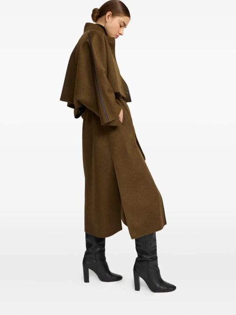 Yves Salomon cape-sleeve cropped jacket - Brown