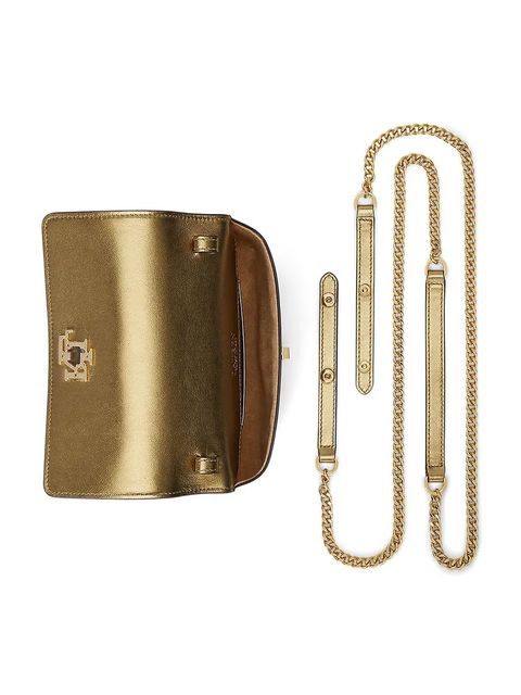 Lauren Ralph Lauren torebka skórzana kolor złoty 432P02411