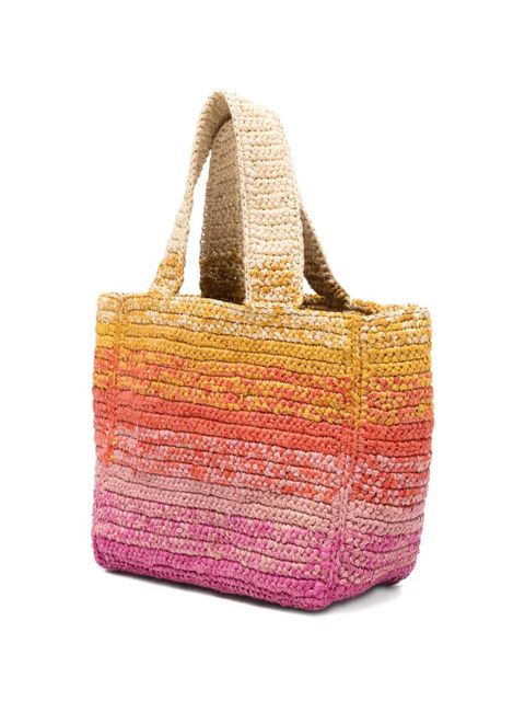 Manebi small Zuma crochet-knit ombré tote bag - Yellow
