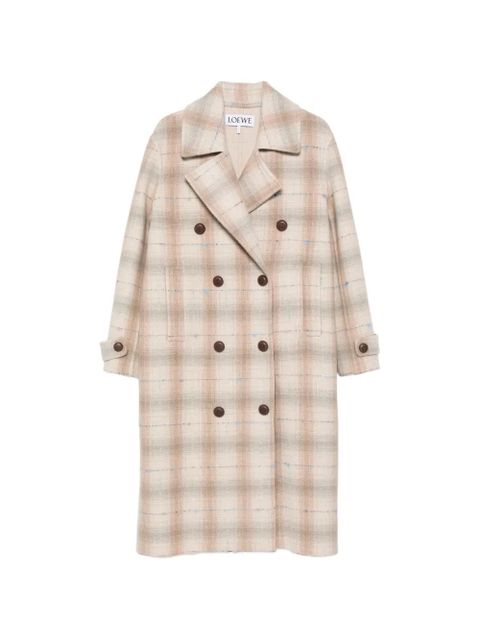 LOEWE double-breasted check-print coat - Neutrals - zdjęcie produktu nr 1