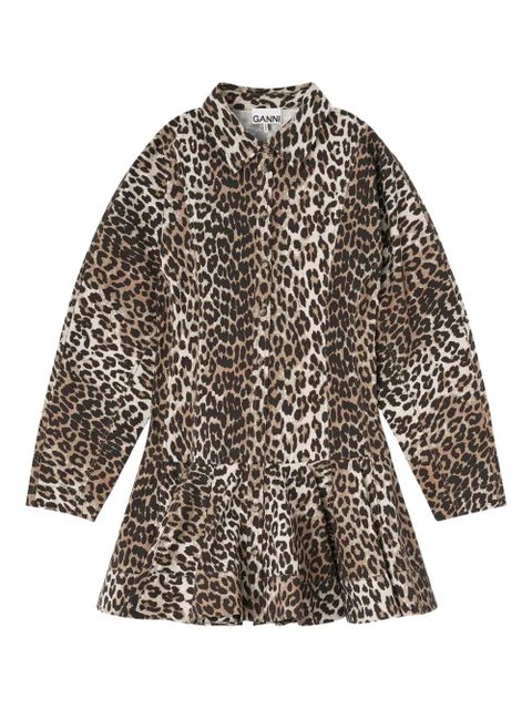 GANNI leopard-print mini dress - Brown - zdjęcie produktu nr 1