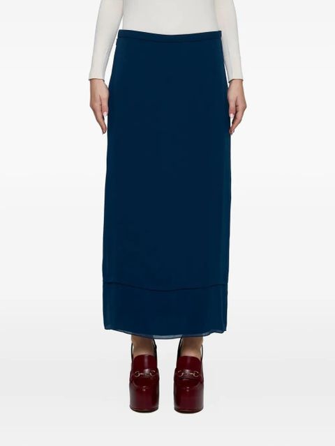Gucci double-layer pleated skirt - Blue